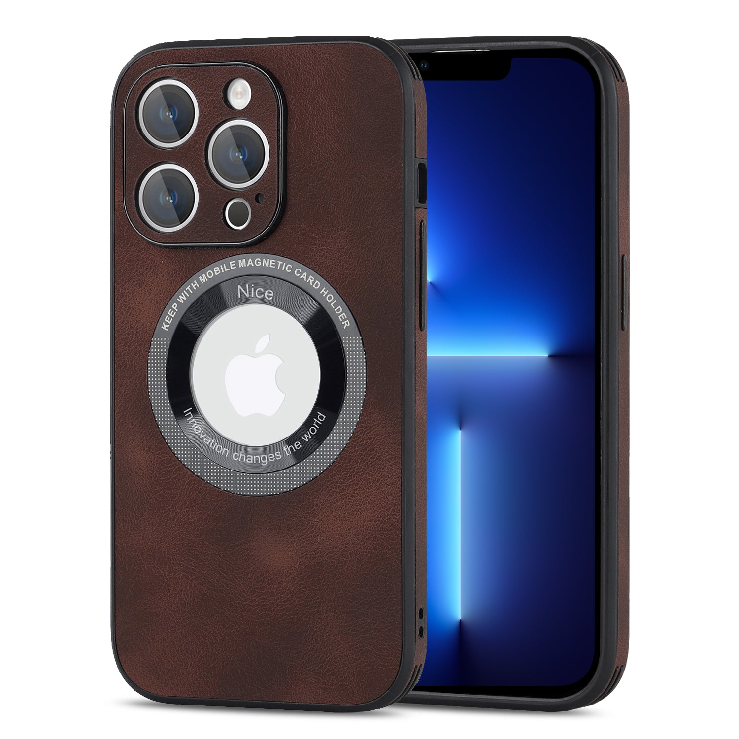 For iPhone 13 Pro Max Magnetic Case Shockproof PU Leather+PC+TPU Logo View Phone Cover For iPhone 13 Pro Max Magnetic Case Shockproof PU Leather+PC+TPU Logo View Phone Cover